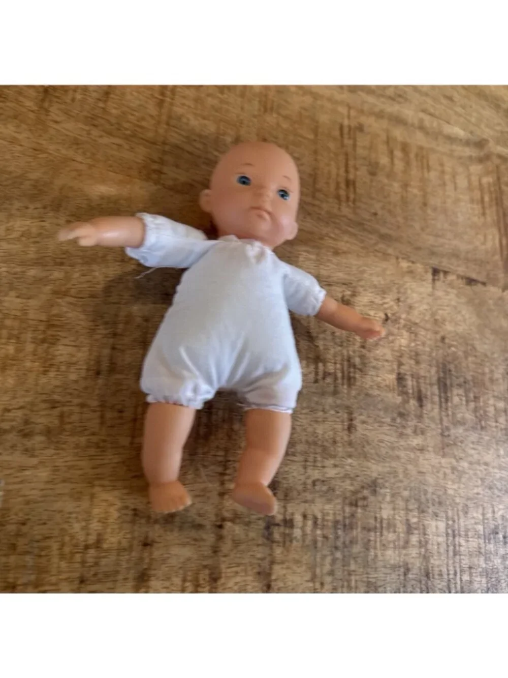 Vintage HK City Toys 6” Doll Blue Eyes Mini Baby Soft Body